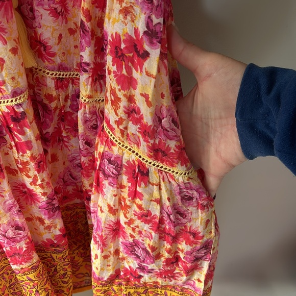 NWT Sundance Ingrid Effortless Dress size PXL Yellow Pink Boho - Picture 7 of 9